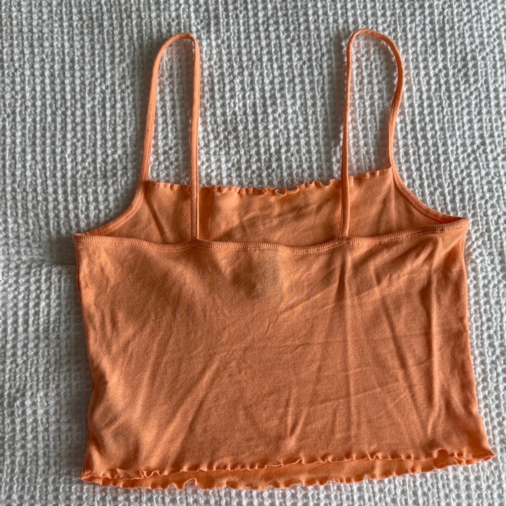 H&M Divided Orange Ruffled Tank Top Size Small - Picture 7 of 8